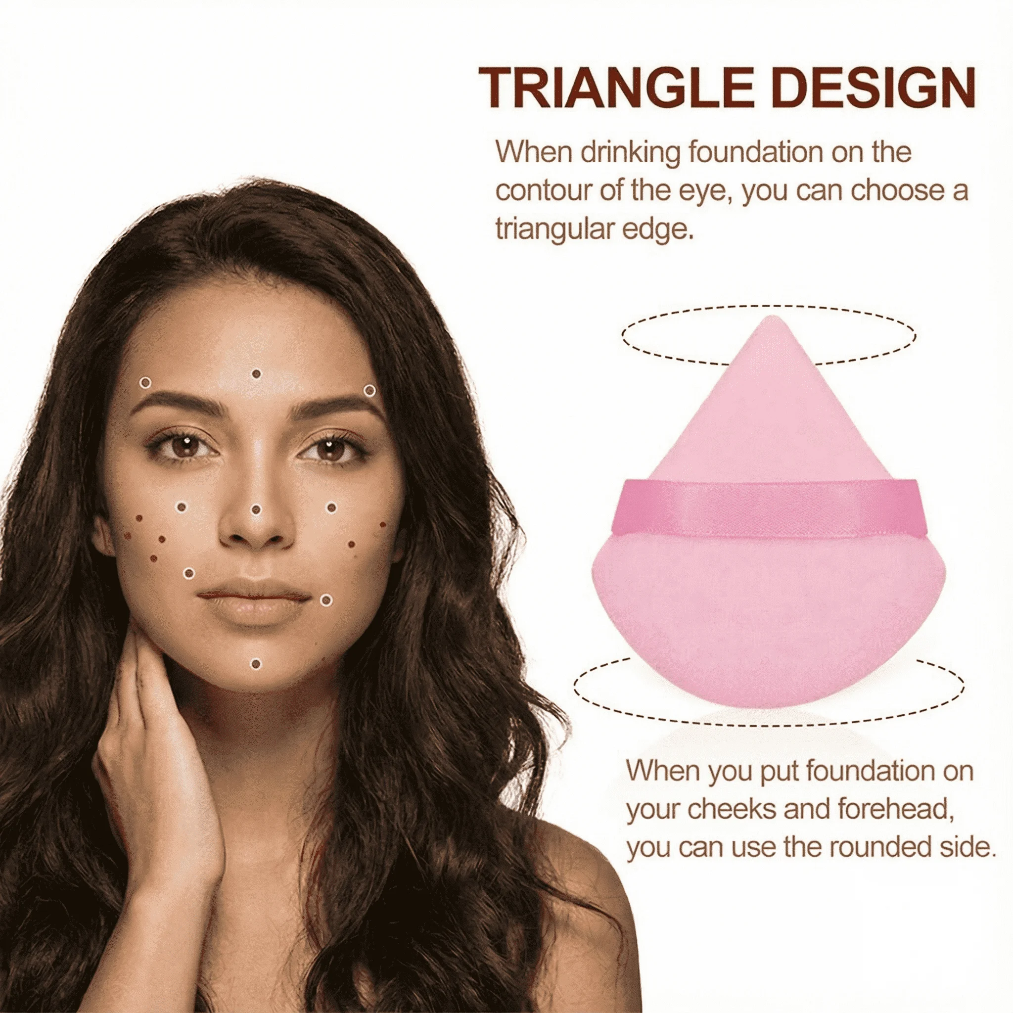 5 esponjas triangulares para polvos, esponjas para polvos secos y húmedos, herramienta de maquillaje de belleza triangular, esponjas para polvos triangulares.