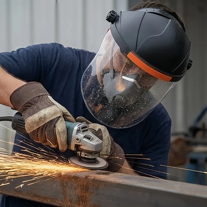 Face Mask Guard Set of 4 Adjustable Headgear with Screen for Grinding, Cutting, Woodworking and Daily Shop Dust H8WD