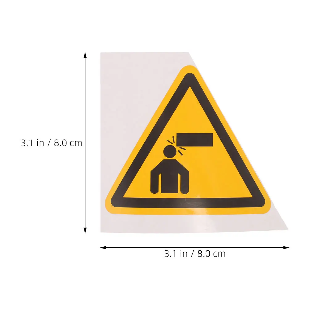 6pcs Warning Sign Stickers Low Overhead Clearance Self Adhesive Caution Decal For Parking Lots Warehouses Watch Your Head Safety