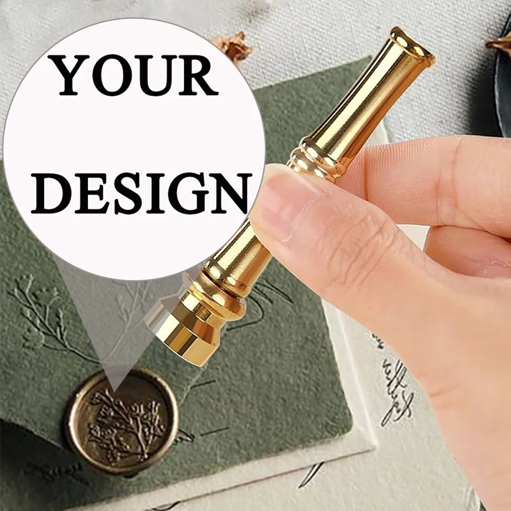 

Personalized Wax Seal Stamp 2.5/3/4Cm Logo Custom Initial Wreath Pattern for Wedding Envelope Gift Card Diy Decoration