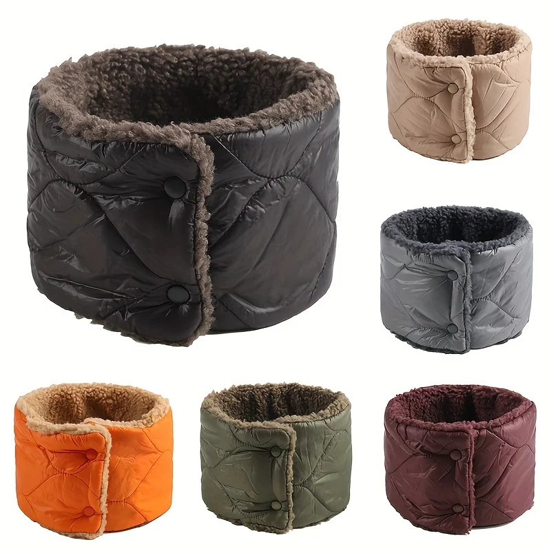 Winter Verdickung Warme Schal Druckknopf Thermische Hals Wärmer Snood Gugel Rohr Fleece Schal Winddicht Warme Hals Abdeckung Männer Frauen