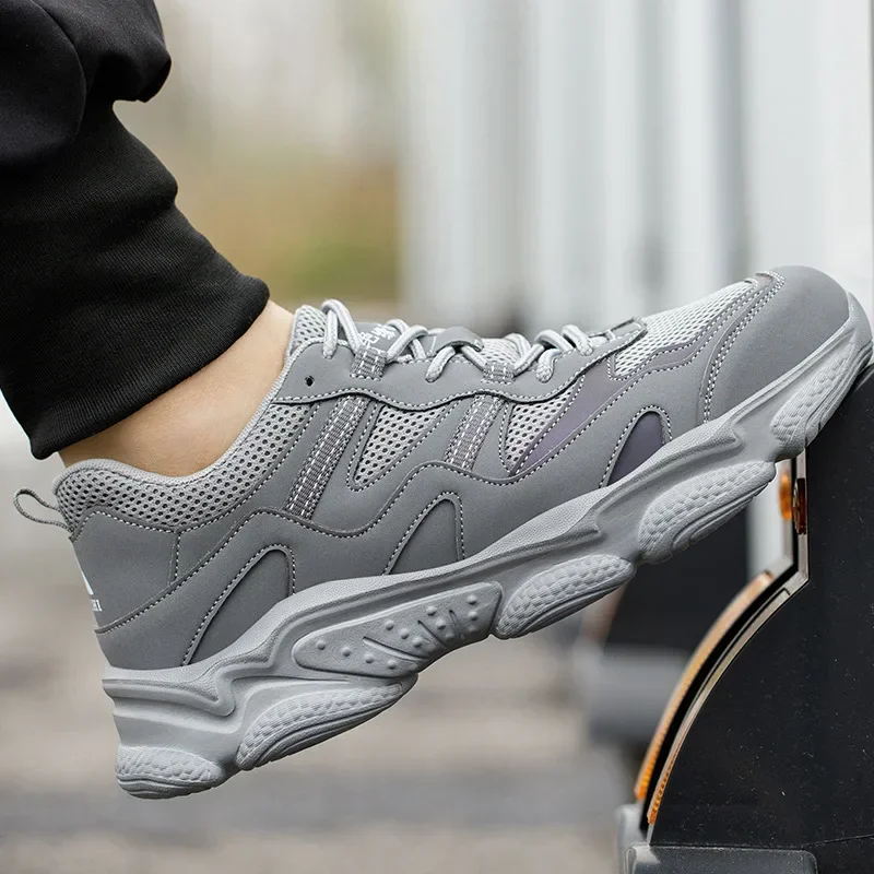 

Летняя дышащая рабочая обувь с пластиковым носком, сверхлегкая защитная обувь, мужская противоскользящая строительная обувь, рабочие ботинки с защитой от проколов