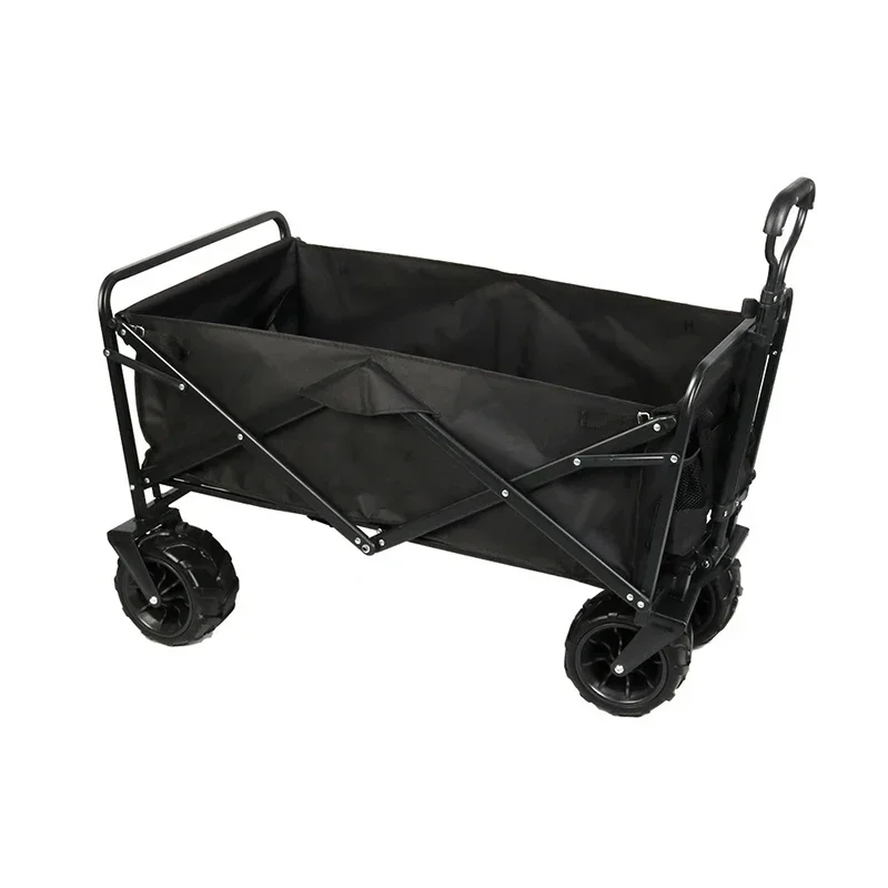 Heavy Duty Steel Frame Pneumatic Wheel Outdoor Camping Stroller Folding Wagon Beach Yard Cart