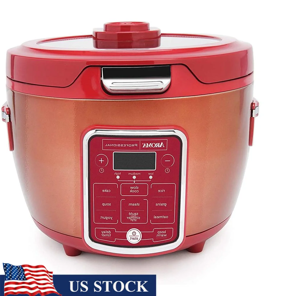 

Digital Rice Cooker 20-Cup Glass Lid Multi-Function Cooking Pot Programmable Sauté Simmer Slow Cook Steamer Easy Clean Non-Stick