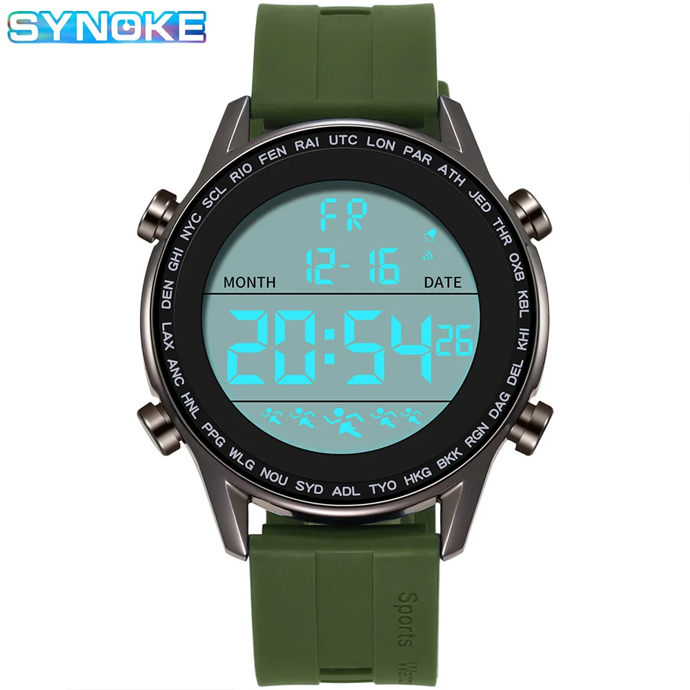 Watch For Men SYNOKE Brand 5Bar Waterproof Outdoor Sport Watch Men Big Numbers Ultra-thin Design Watch Man reloj hombre