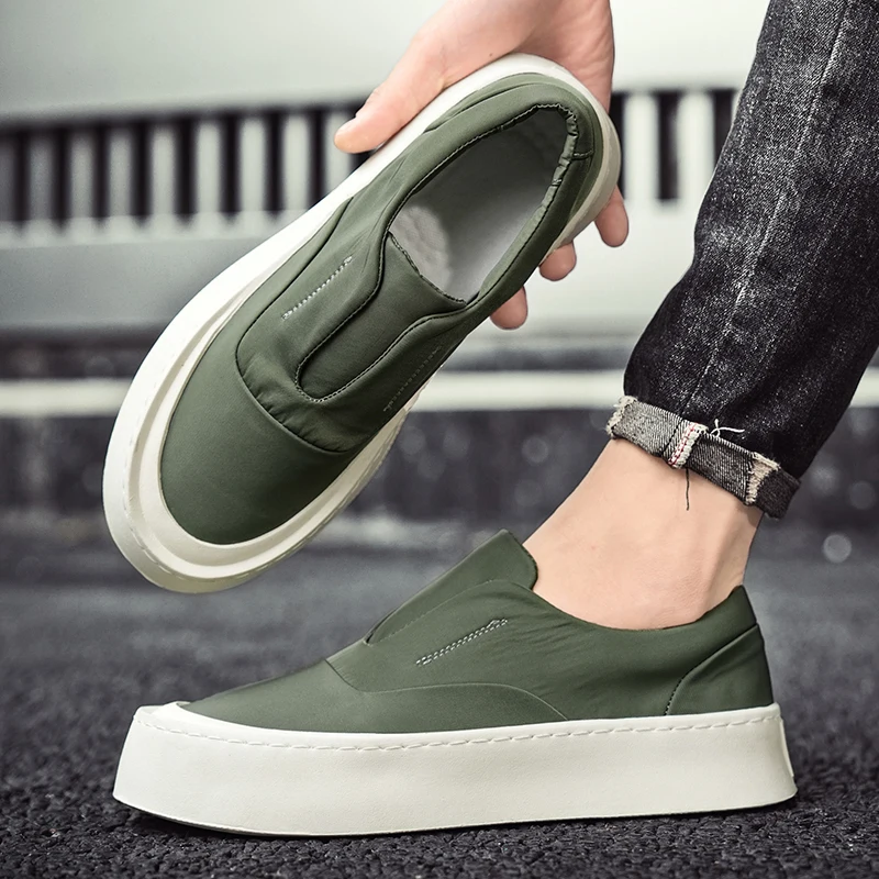 Heren Casual Schoenen Ademende Sportschoenen Loafers Sneakers Outdoor Comfort Slip Op Heren Platte Gevulde Schoenen Zapatillas Hombre