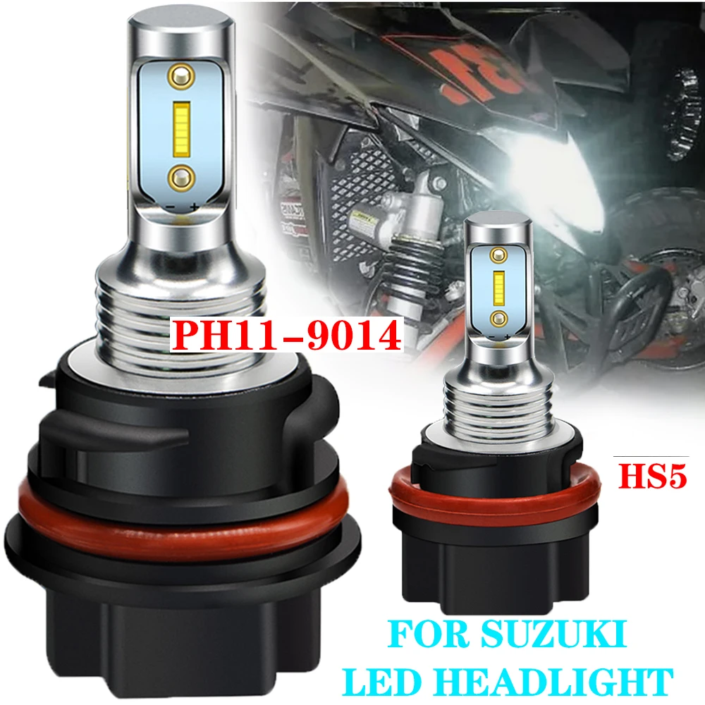 2PCS HS5 PH11 9014 LED,White Fog Light 12V High Brightness Suitable For Honda Motorcycles And ATV P23T High/low Beam Headlights.