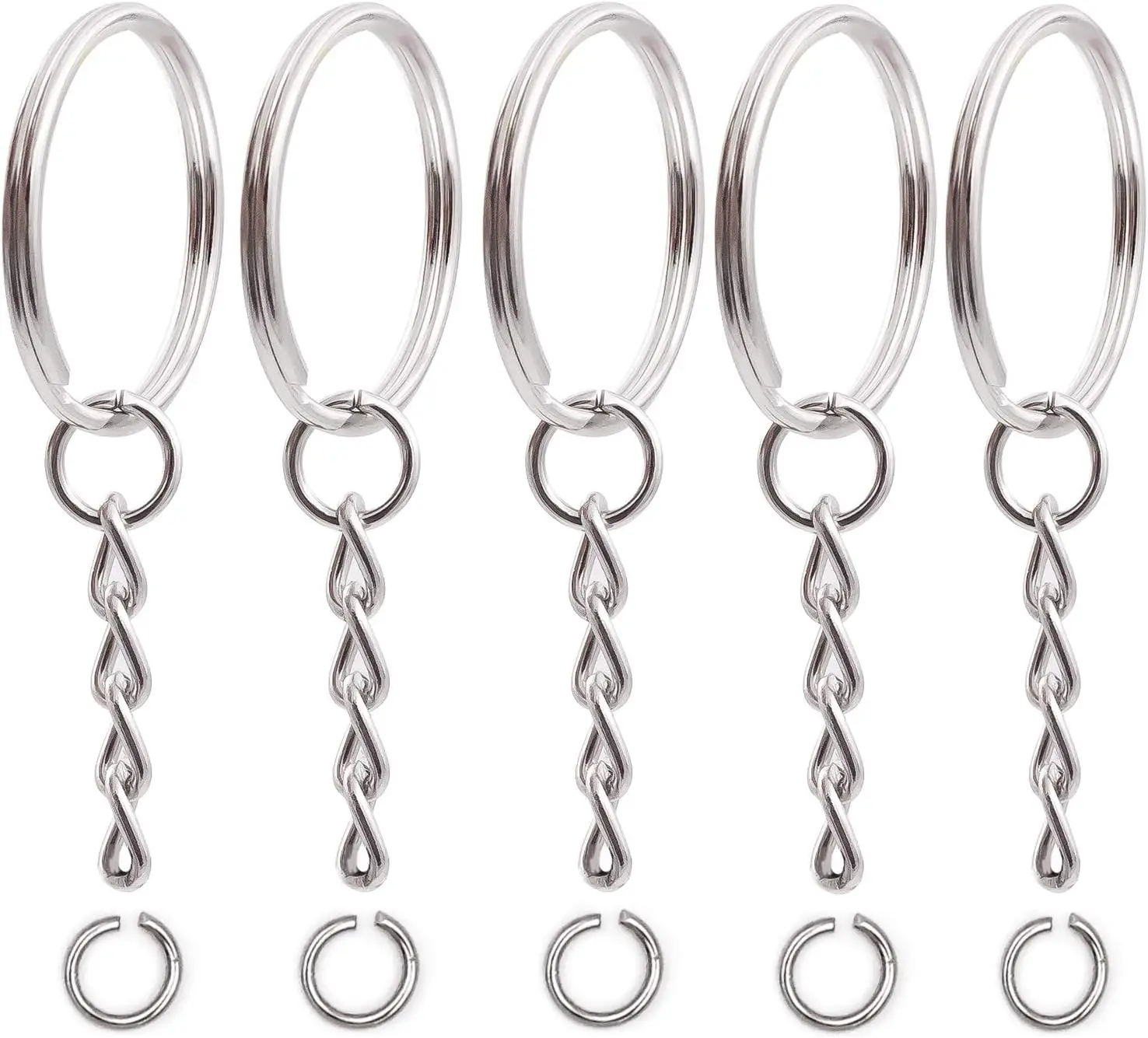 50/200 Stuks Verzilverde Metalen Blanco Sleutelhanger Sleutelhanger Sleutelhanger Sleutelhanger Sleutelhanger Sleutelhanger Sleutelhanger Ringen Diy Bevindingen Maken Sleutelhanger Accessoires