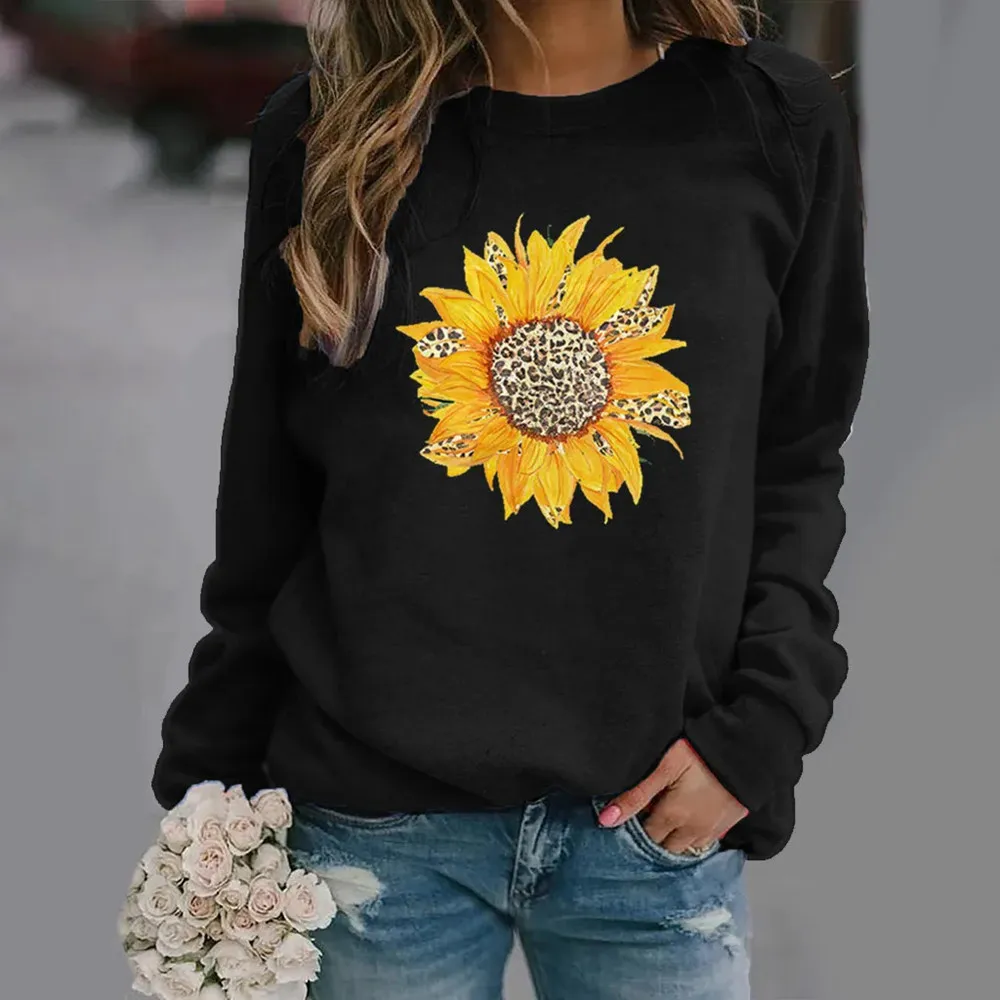 

New Sunflower Hoodie 3D Print Women's Y2k Hoodies Streetwear Sweatshirts Oversized O-Neck Pullover Harajuku Girls Woman Clothing