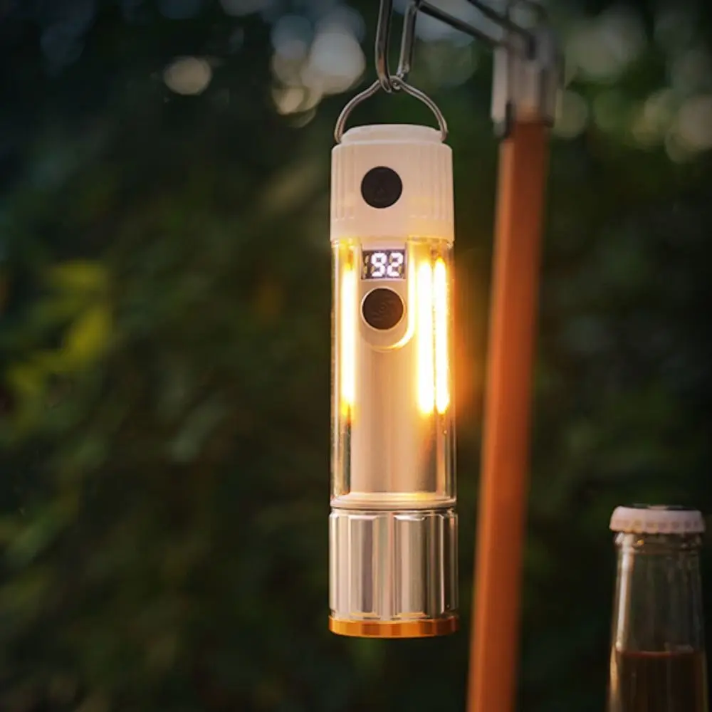 

With Hook LED Flashlight Magnetic Attraction Power Bank Camping Emergency Lantern Rechargeable ABS High Strong Power Torch