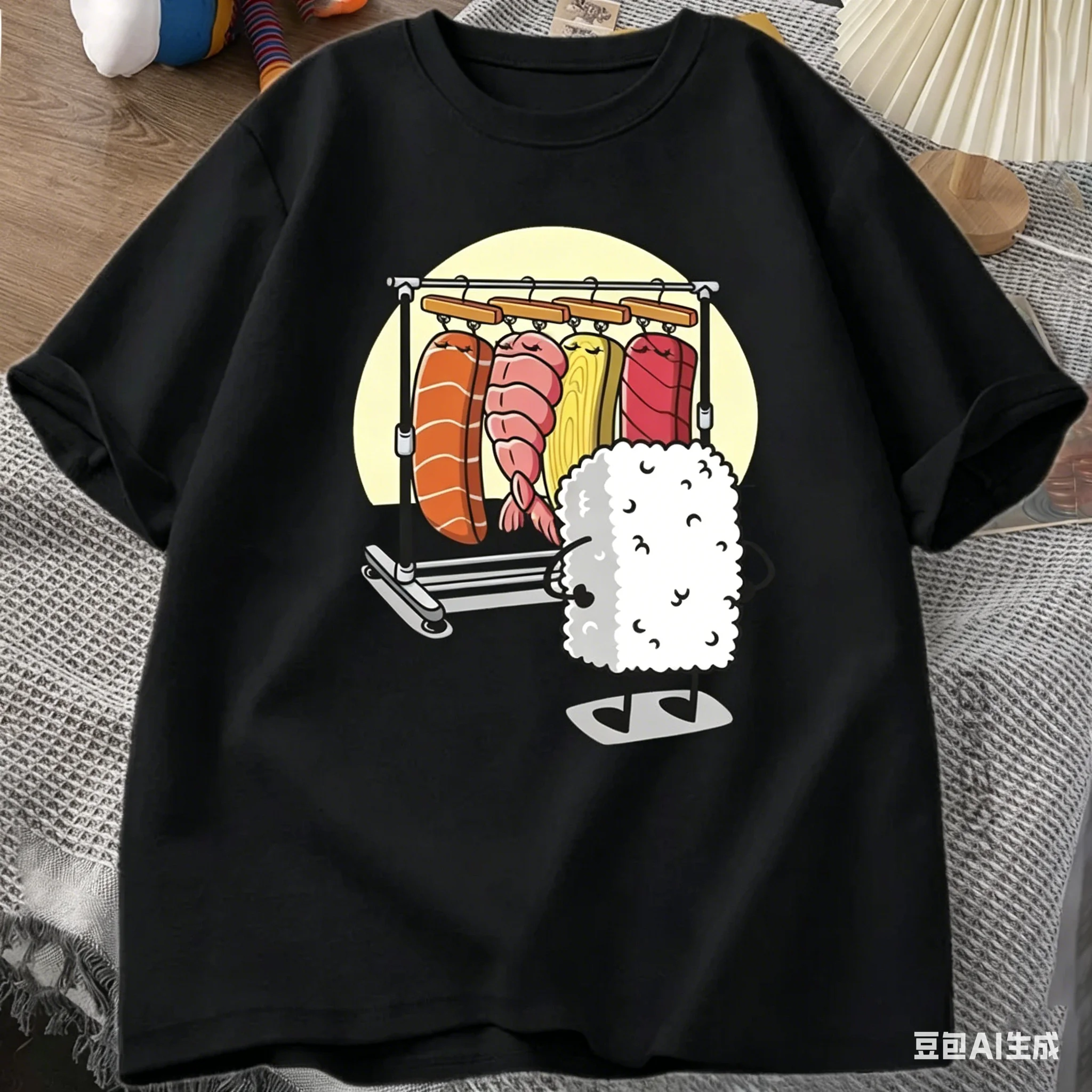 Sushi Wardrobe T Shirt Women Men Funny High Quality T-shirt Cotton Graphic T Shirts Loose Short-sleeve Pritned Tshirt Man Tops