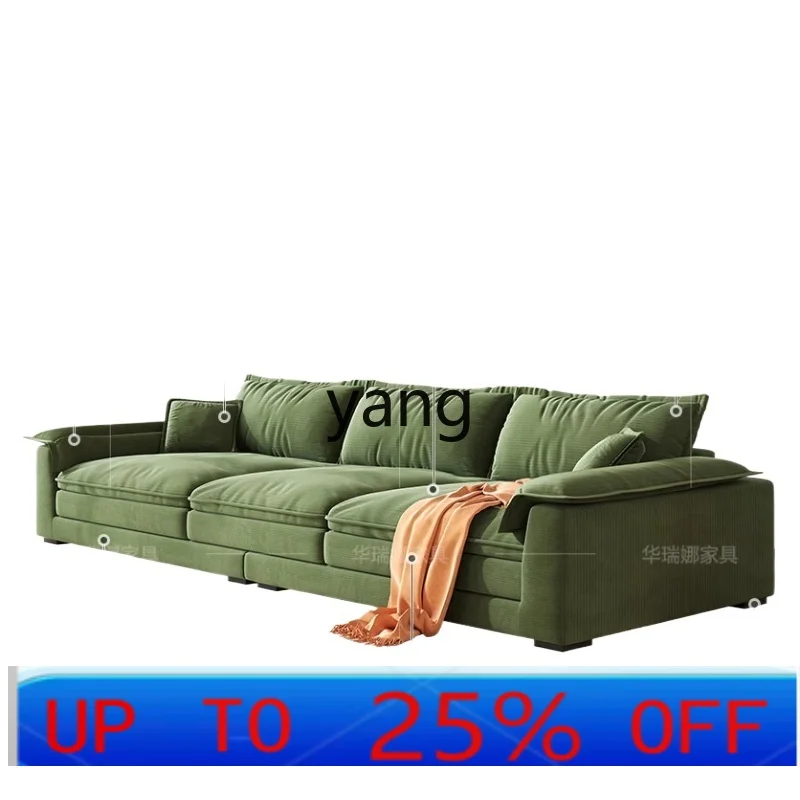 LH French retro large sitting deep sailing sofa living room small apartment straight row sofa