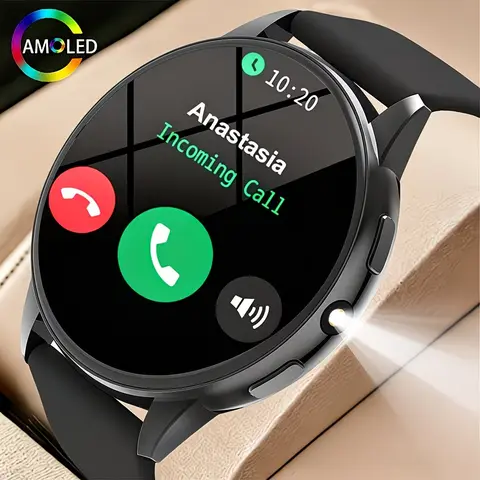 New 2026 Model, Fashionable Round Smartwatch, Full-Touch HD Screen, Wireless Calling, Multiple Sports Modes, Music Control