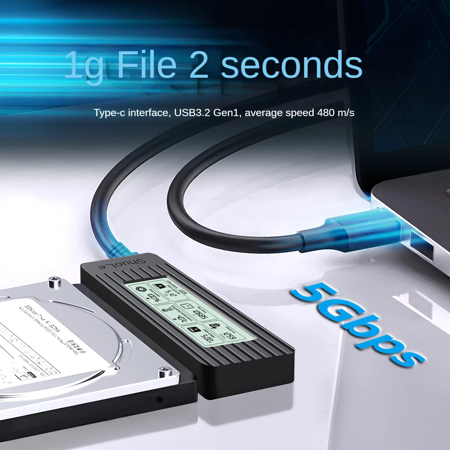 Conector USB3.2 Cable de conversión de estado sólido HDD mecánico carcasa HDD Cable de unidad fácil Digital para discos duros 2,5 o.5