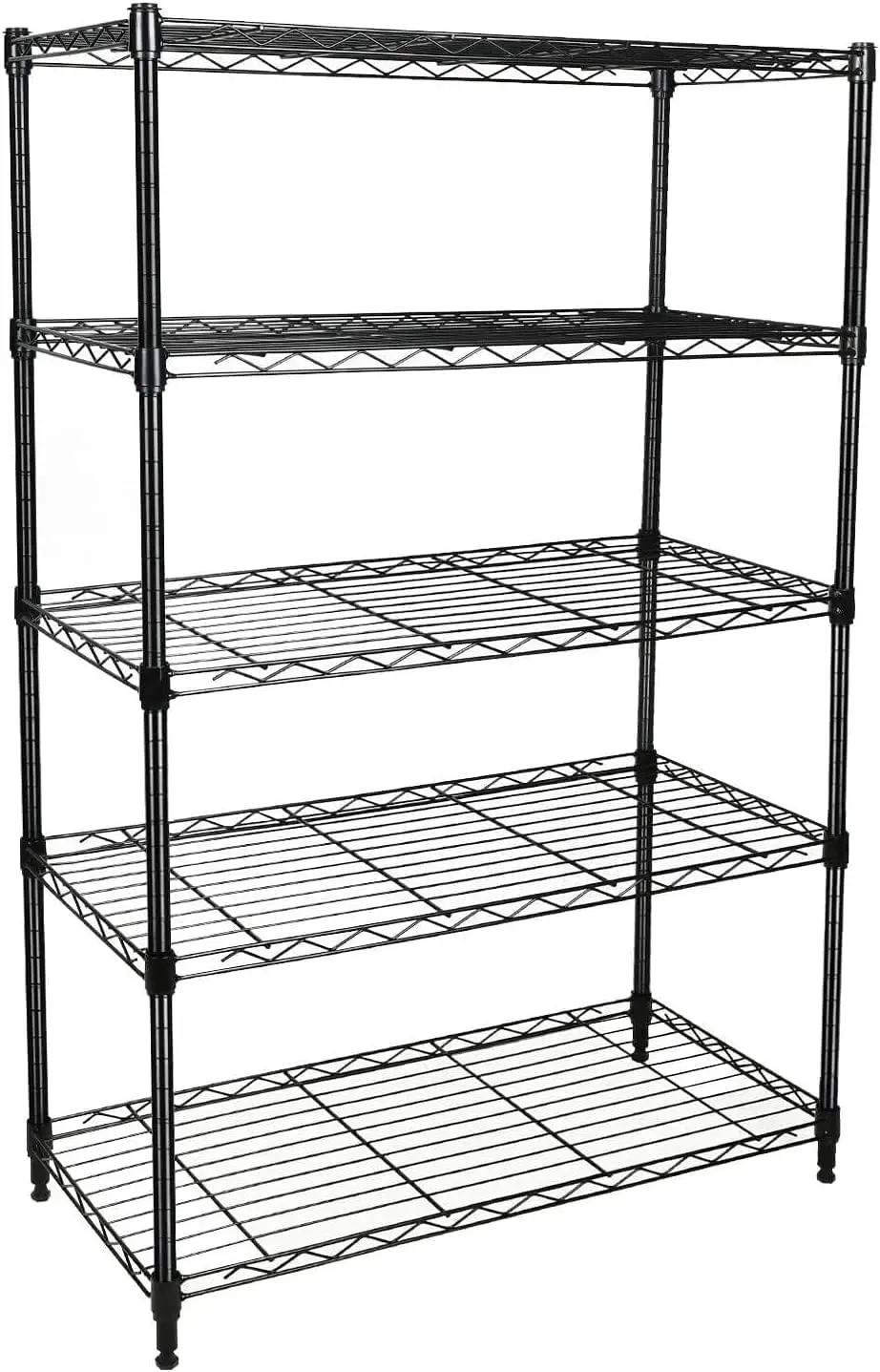 

Heavy Duty 5-Shelf Shelving Unit 1250Lb Capacity, 29.92" D x 13.98" W x 62.99" H, 5 Tier, Black