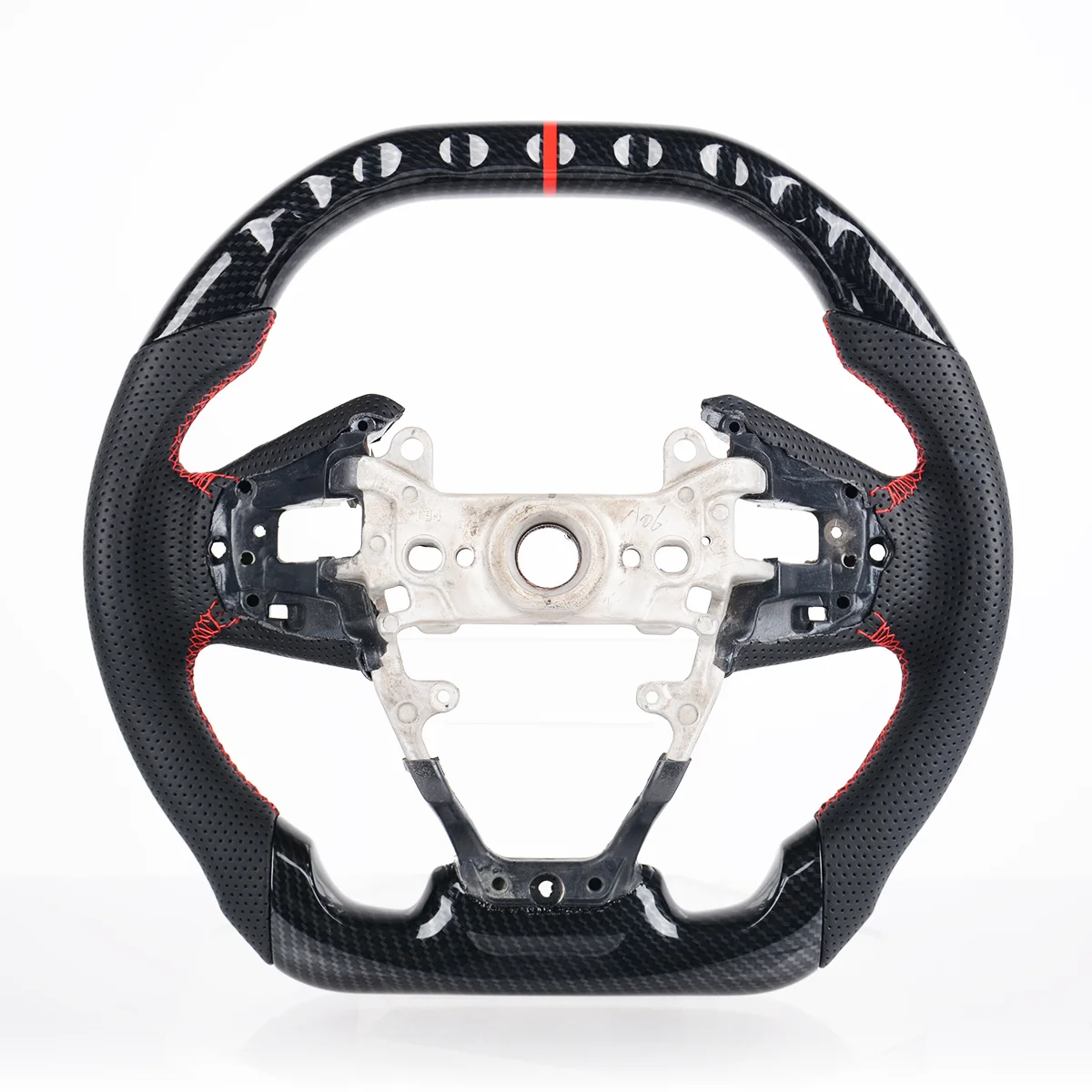 For Honda Civic Gen 10th Type R FK8 2016 2017 2018 2019 2020 Hydro Dip Carbon Fiber Steering Wheel Perforated Leather Steering
