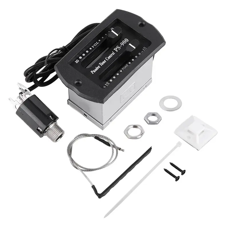 AA67-5Set PS-900 2 Band EQ Guitar Preamp Passive Volume Tone Control Piezo Pickup Equalizer Durable Easy Install Easy To Use