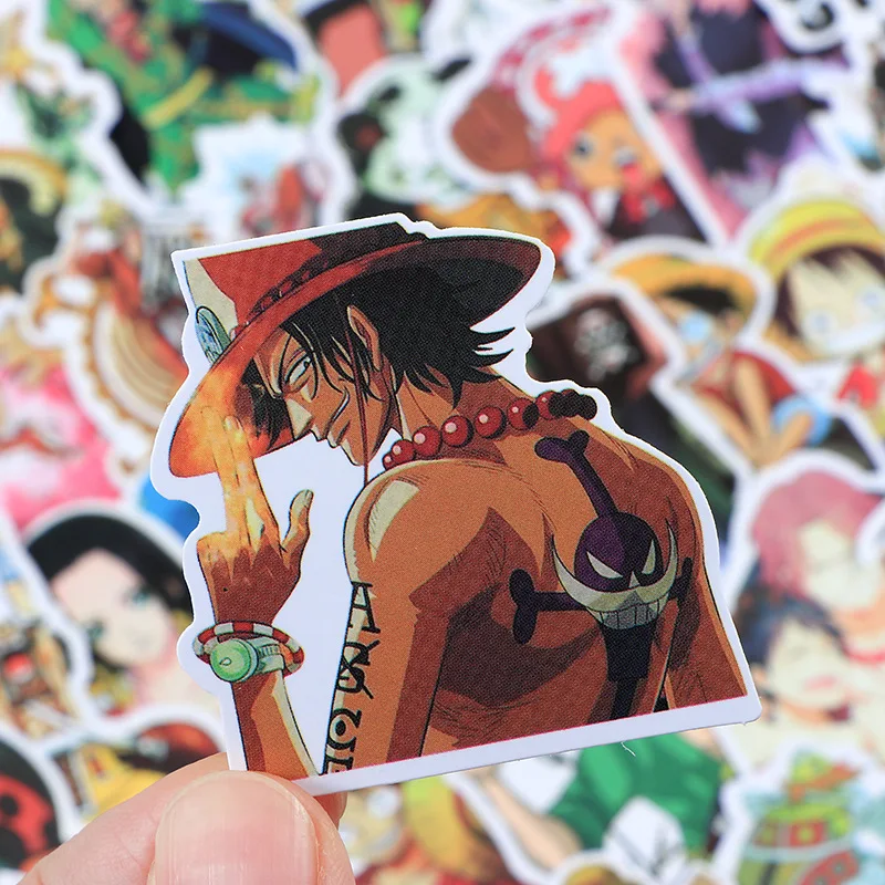 

10/30/60/120PCS Hot Anime ONE PIECE Monkey D. Luffy Portgas·D· Ace Stickers Cool Decorative Skateboard Helmet Decal Kids Toy