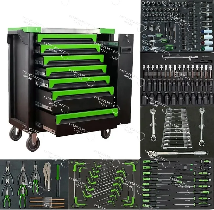 Cabinet Trolley Cart with 200 PCS Mechanic Tool Kit for Workshop  Certified 2025 New Steel Tool Storage