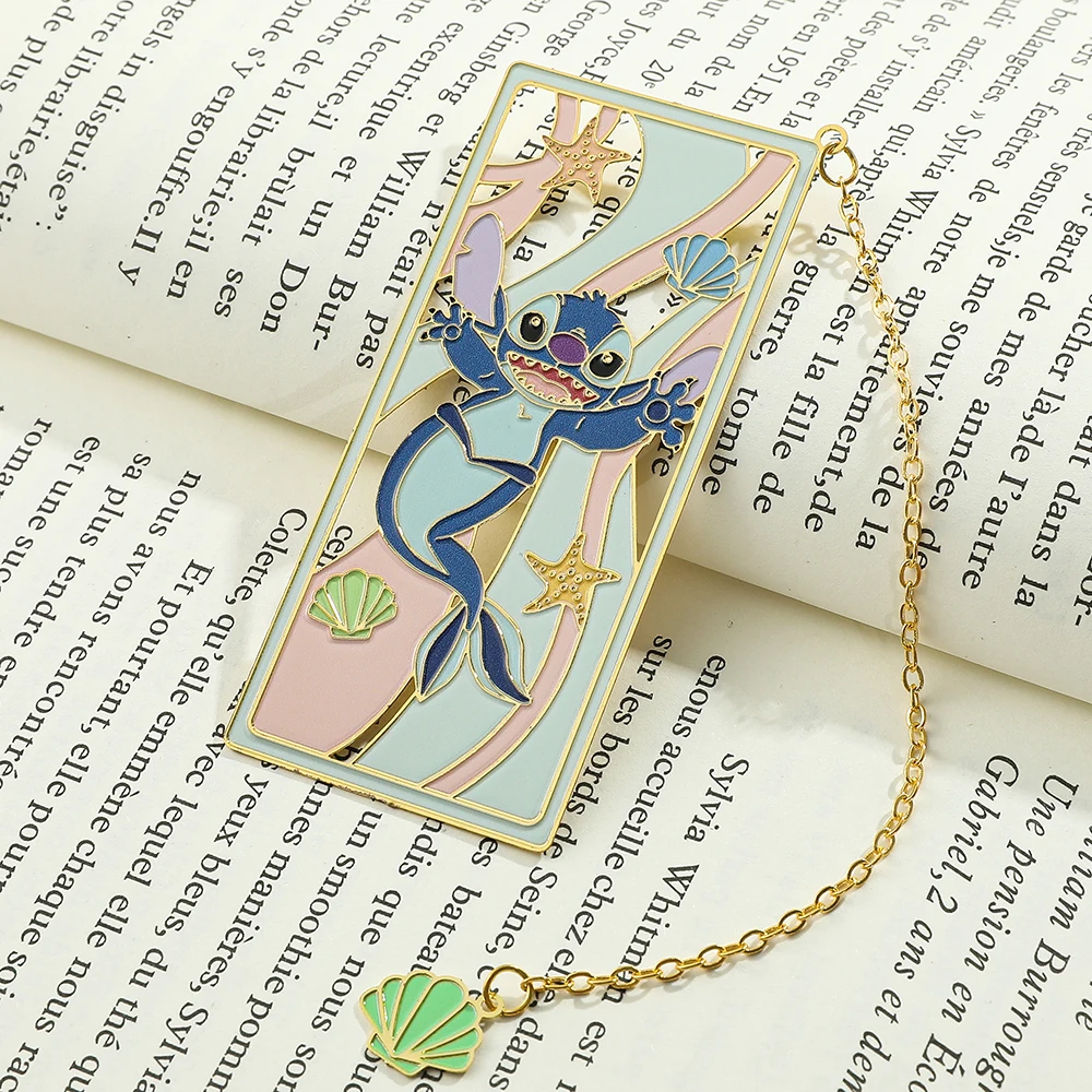 Imagem -04 - Cute Stitch Surf Edition Bookmark For Children Cartoon Anime Fans Gifts Metal Book Marks Holiday Gifts For Parents