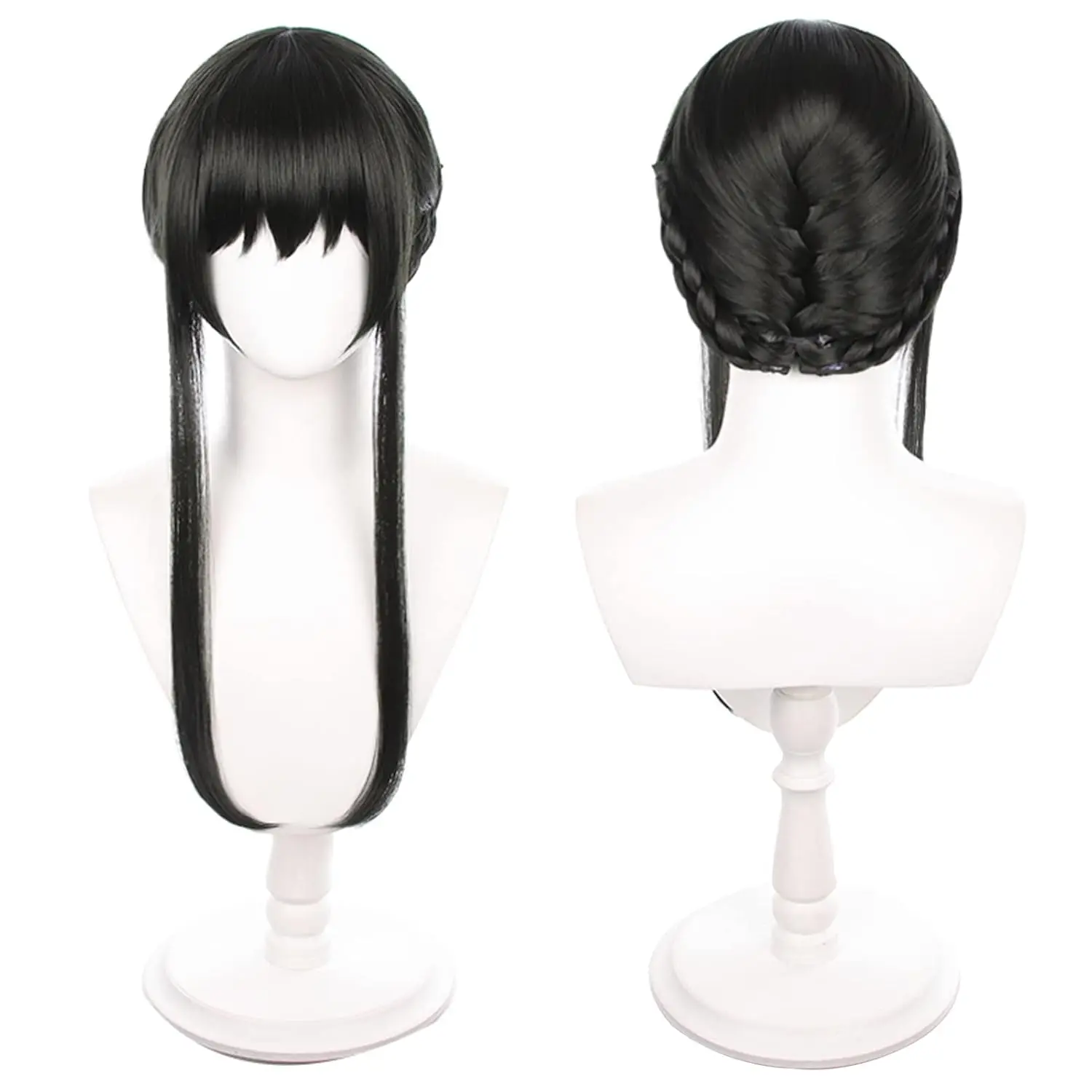 Yor forger perucas anime cosplay perucas espião × família trança perucas elite inteligência preto longo cosplay perucas de halloween para adultos