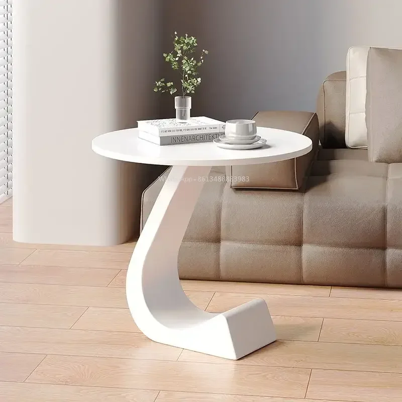 

Hot Light Luxury Modern Simple Home Living Room Sofa Small Side Table Rock Slab High-end Sense Bedside Round Table Creative