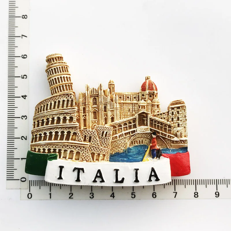 Resin 3d Fridge Magnets Italy Toscana,Leaning Tower of Pisa,Venice, Milan Cathedral Souvenirs Refrigerator Sticker Magnetic