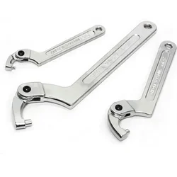 1PCS Adjustable Wrench Hook Spanner Square/Round Head CR-V Spanner Key for Round Bolt Hand Tools 19-51/32-76/51-120mm