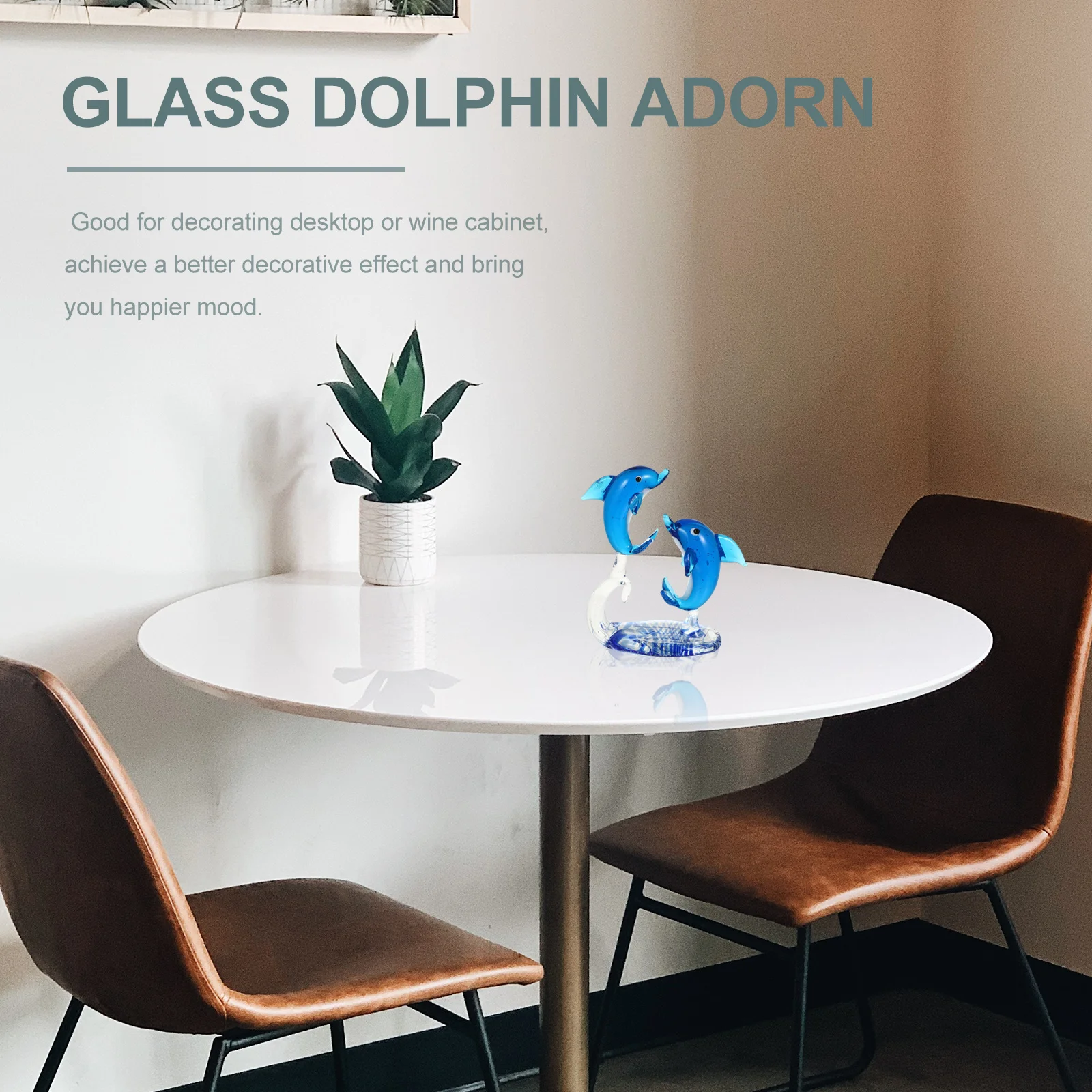 

Glass Dolphin Desktop Decor Safe Material Colorful Small Size Crystal Dolphin Ornament for Home Wine Cabinet