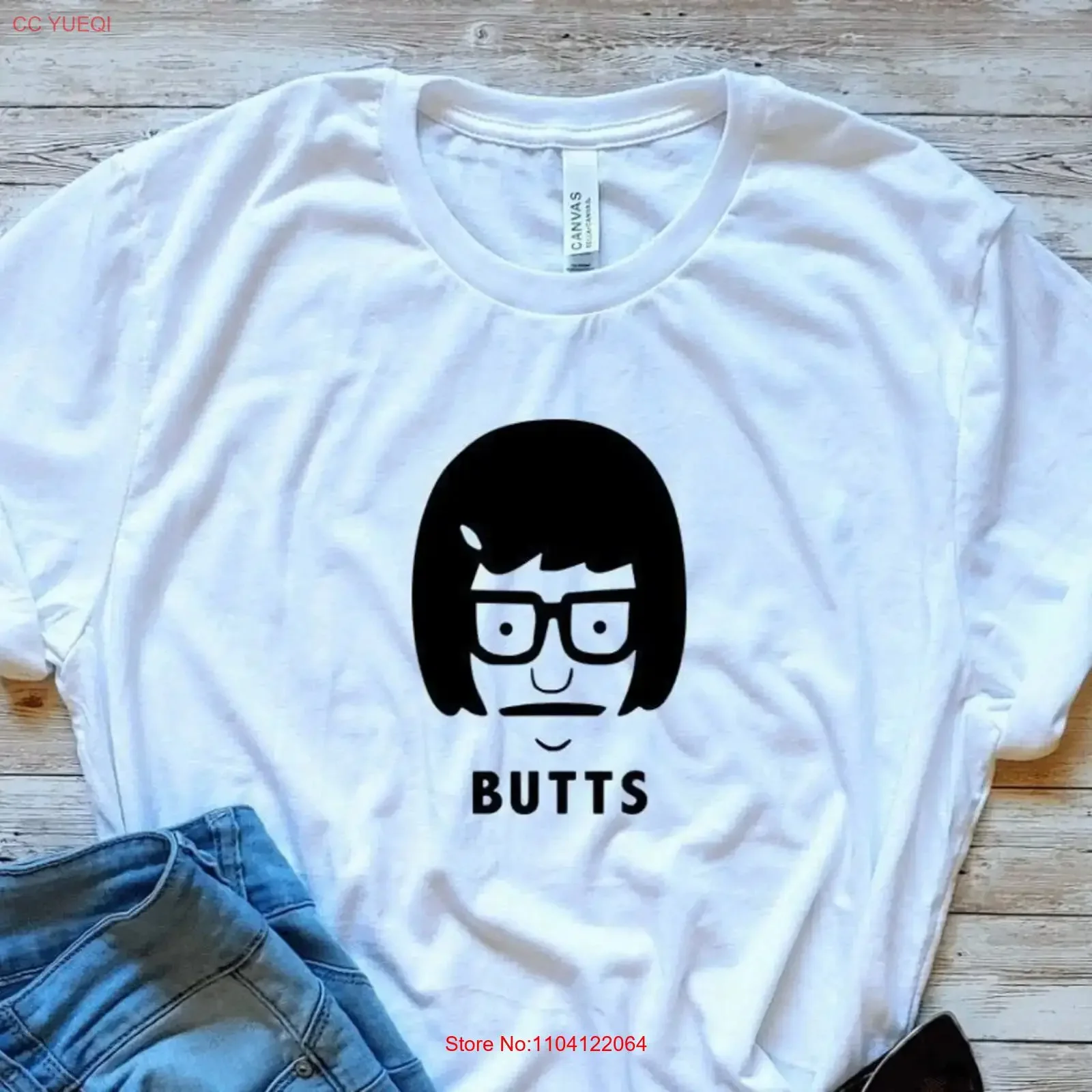 Tina Belcher shirt butts unisex T vintage Washed Unisex Stylish fashion Versatile graphic Slightly Breathable Soft