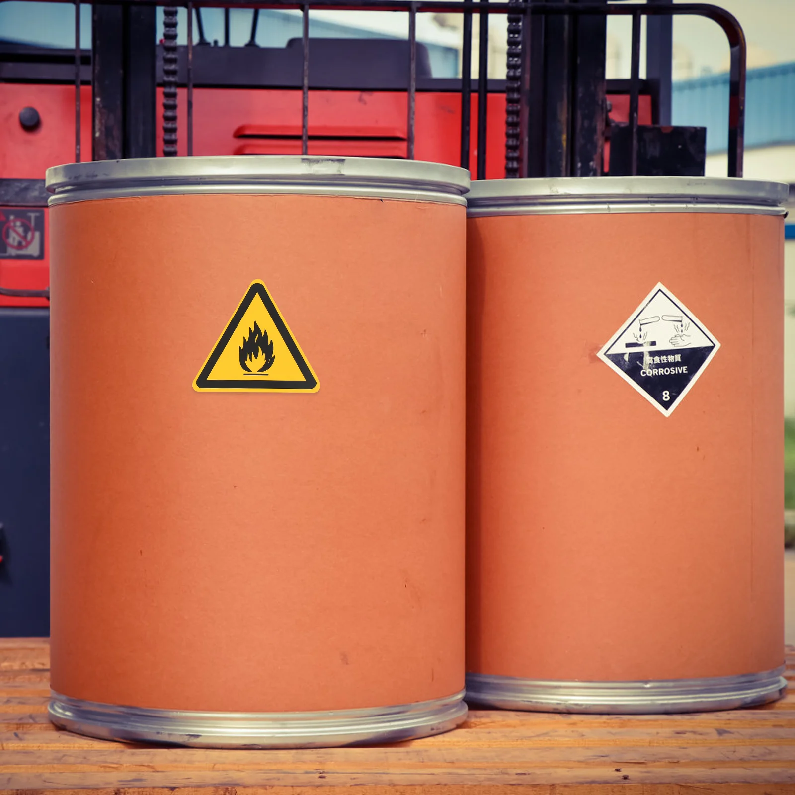 

6Pcs Warning Stickers Safety Signs High Viscosity Easy Peel Stick Abrasion Resistant Sticker