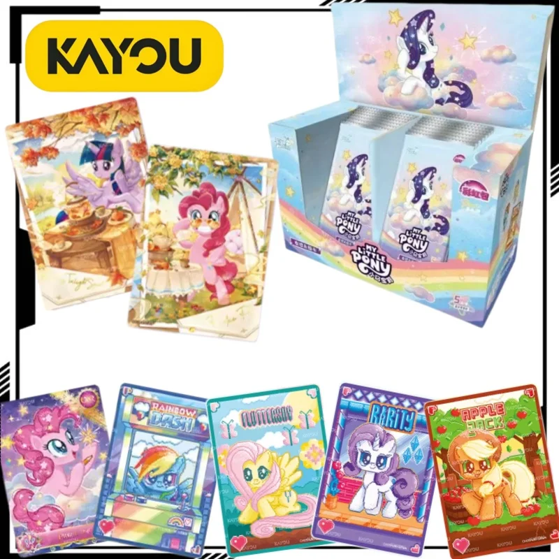 KAYOU Oficial My Little Pony Rainbow Pack Colección de Tarjetas Pinkie Pie Tarjetas Starry Pack Serie 1 y 2 Mercancía de Anime