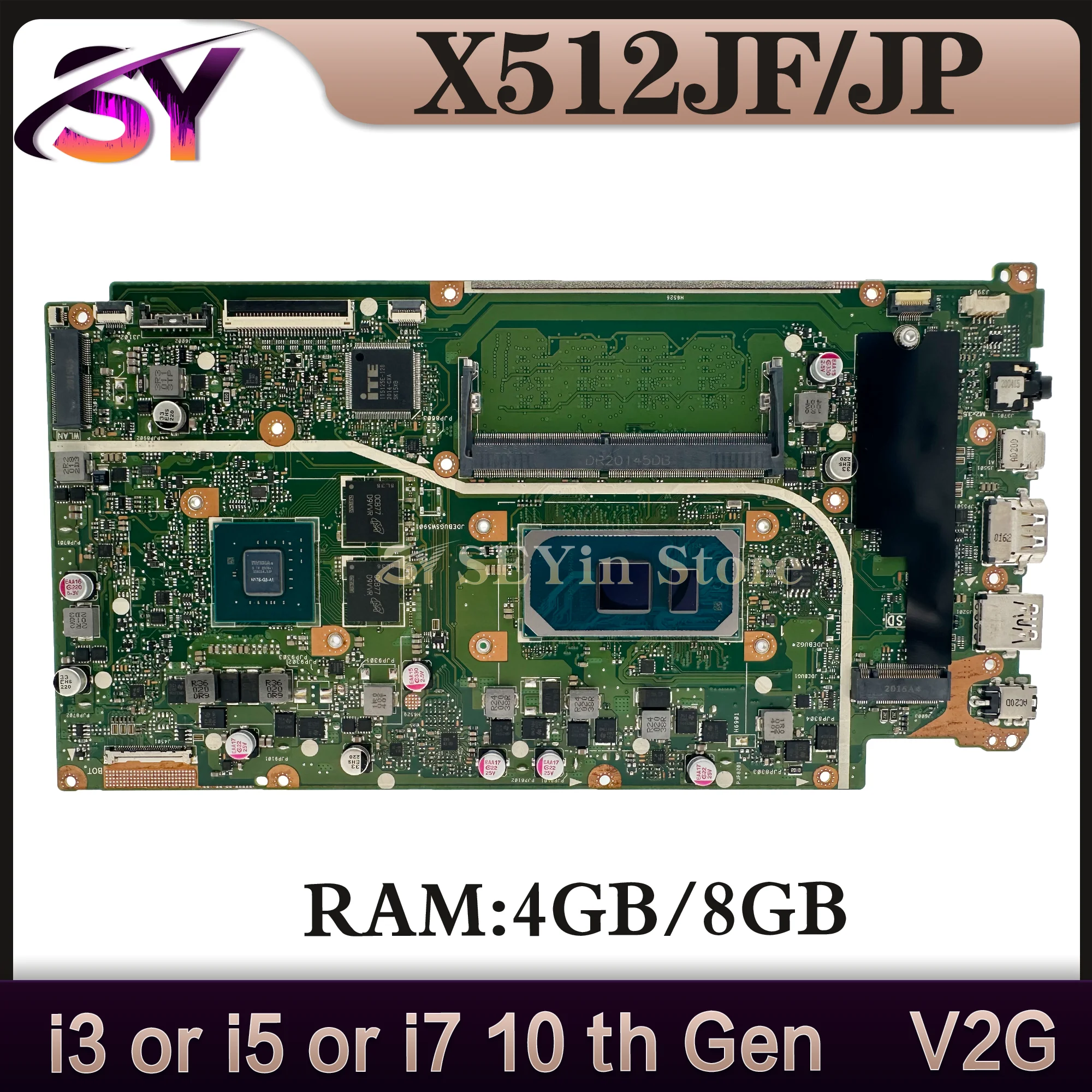 X512JP Mainboard For ASUS X512JF V5000JP X512J V5000J S512J A512J F512J K512J V512J Laptop Motherboard i3 i5 i7 RAM-4GB/8GB V2G