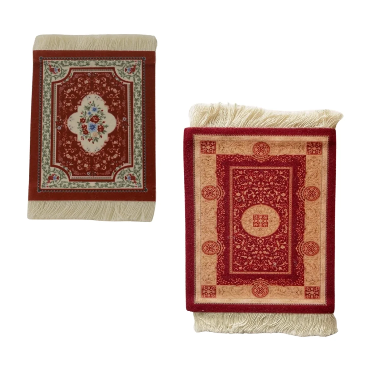 

Mini Persian Woven Coasters Carpet Pattern Coaster Dining Table Decoration Technology.Red