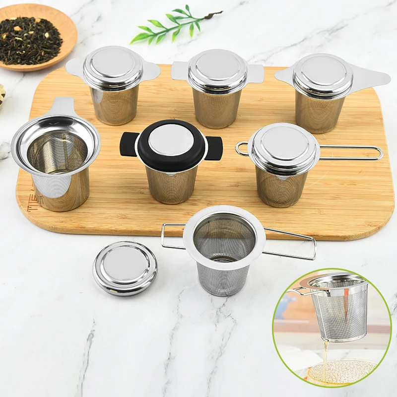 1Pc 304 Stainless Steel Tea Strainer Reusable Drain Infuser Leaf Spice Herbal Filter Home Kitchen Accessories Teaware Tools