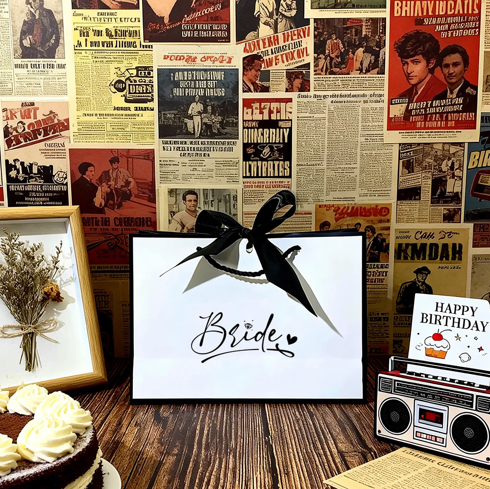 1 Stück Brautgeschenktüte, Hochzeitsgeschenktüte für das Brautteam, Brautjungfern-Geschenktüte, Brautparty-Zubehör, Hochzeitsdeko – Detail 2