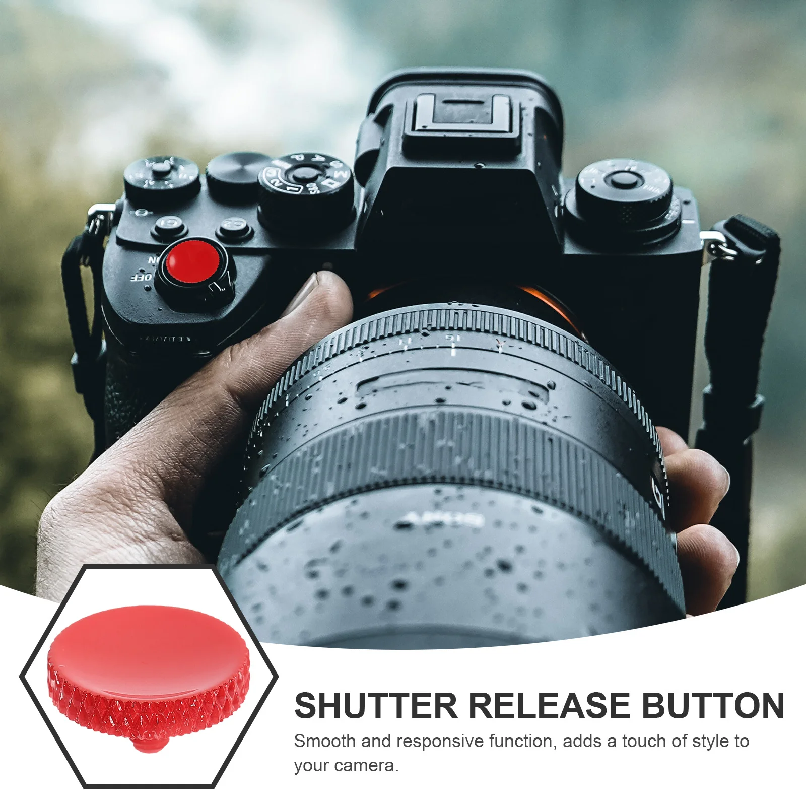 

2Pcs Camera Shutter Release Button Aluminum Alloy Replacement Flat Concave Convex Surface Dslr Camera Accessory