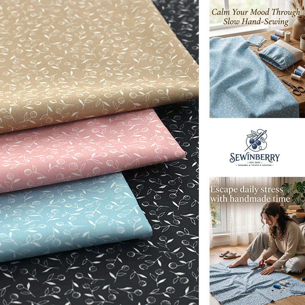 Pastoral Floral Printed Cotton Fabric Stress-Relief DIY Sewing Material For Fat Quarter Patchwork Quilting Home Textile Crafts