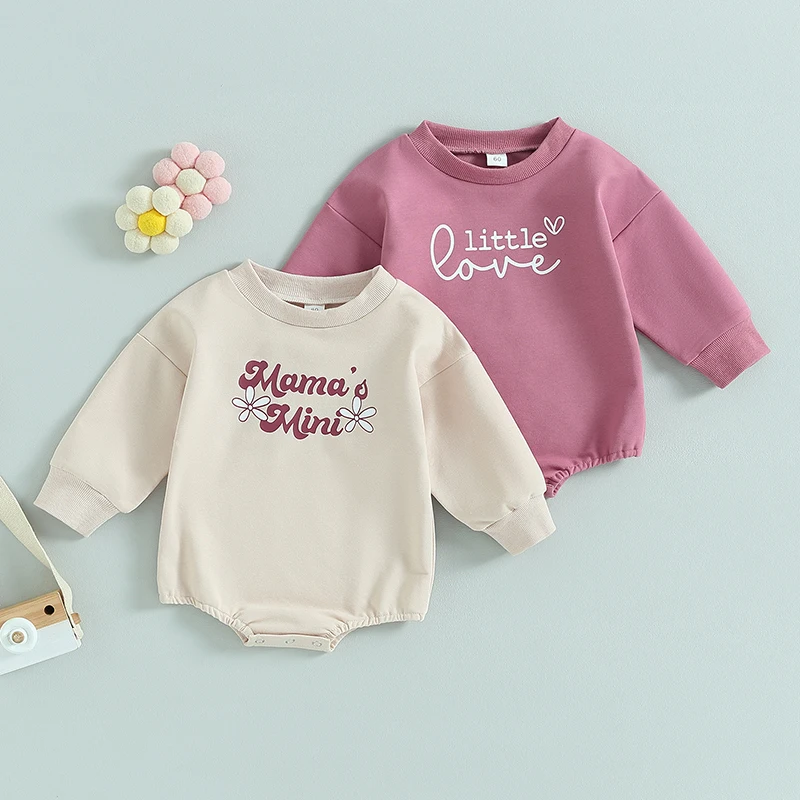 

2023-07-21 Lioraitiin 0-24M Infant Baby Boy Girl Fall Bodysuit Long Sleeve Round Neck Heart Letter Print Jumpsuit Cute Clothes