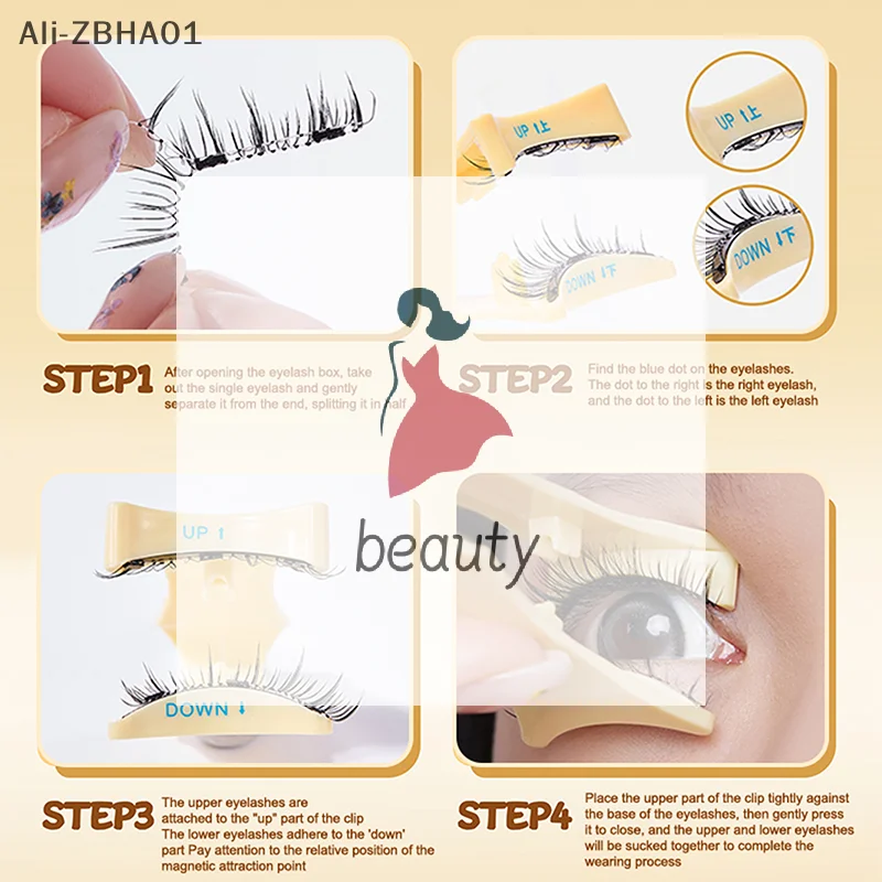 Pince à épiler magnétique bouclée Faux cils outil de maquillage ensemble de cils magnétiques chauds 1 paire réutilisable aucune colle nécessaire faux cils avec