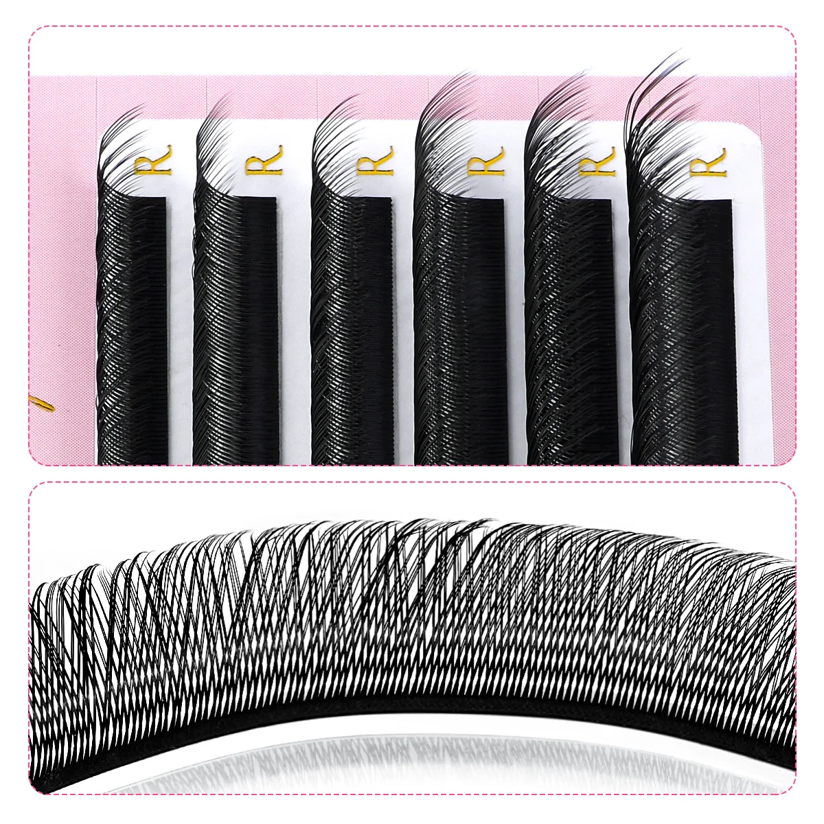 아리손 폭스 YY 속눈썹 다양한 길이 Y자형 속눈썹 연장 인조 밍크 부드러운 자연스러운 속눈썹 프리메이드 볼륨 팬 속눈썹