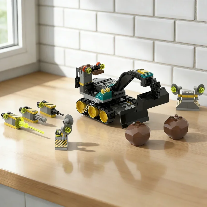 148pcs MOC Rock Raiders Mini Excavator Model Building Blocks Architecture Creative Festival Gift Toys Education Idea DIY