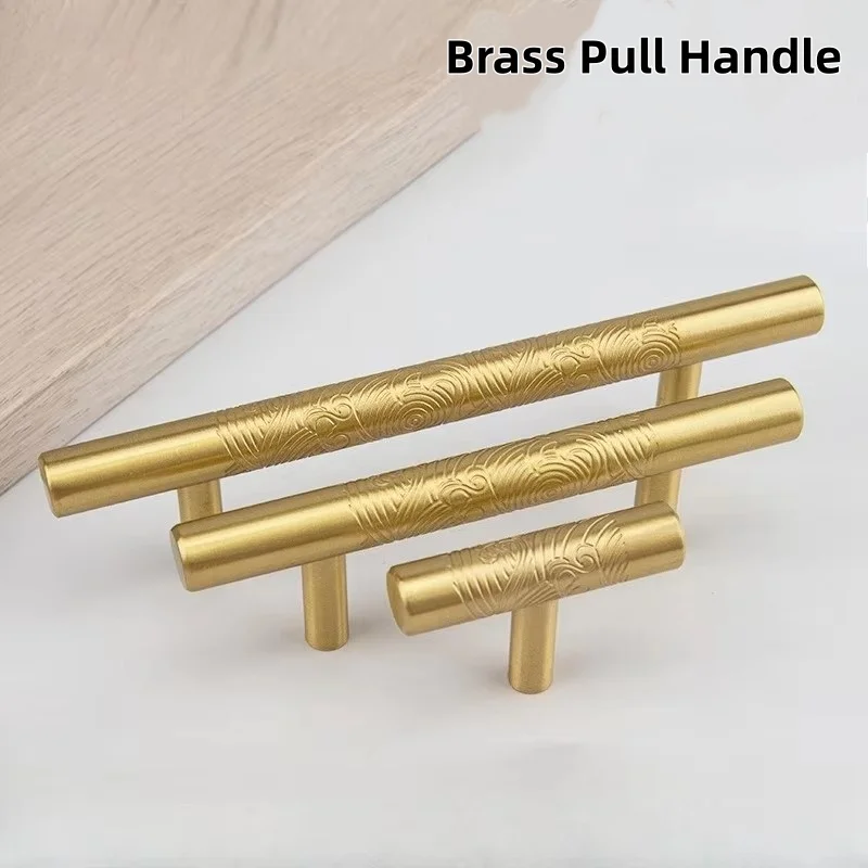 Retro Solid Pure Brass Long Handle Kitchen Furniture Cabinet Drawer Pulls Copper Bronze Wardrobe Bedside Cabinet Locker Knob