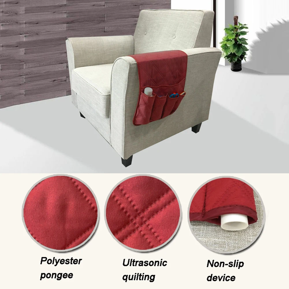 Waterproof Sofa Chair Arm Rest Storage Bag Bedside Couch Remote Control Phone Storage Box Magazine Sundries Organizer