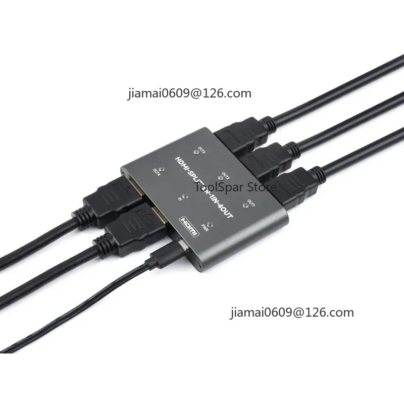 1 In 4 Out HDMI Splitter 4K, 1x4 HDMI Distribution Amplifier for Dual/Triple Display Setup