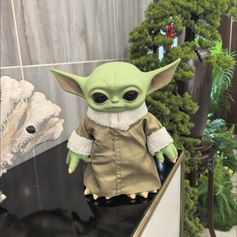 Star Wars 28cm Pvc Yoda Figure Grogu Plush Action Figure Toys Yoda Baby The Mandalorian Anime Dolls Gifts Adults Kawaii Model view 5