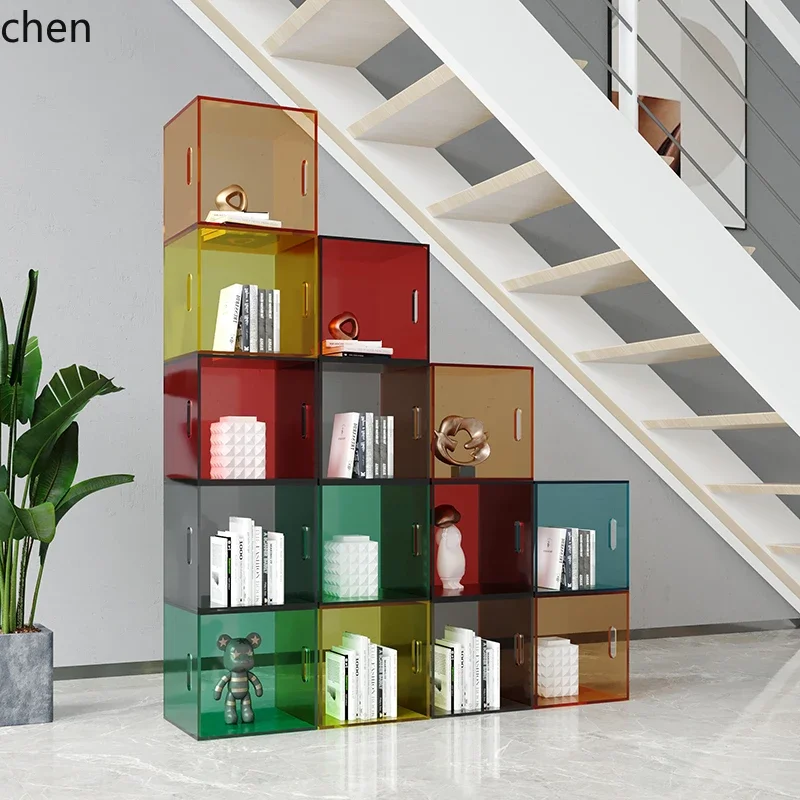 lattice combination floor-to-ceiling bookcase, dining side module, low cabinet, storage storage TV cabinet