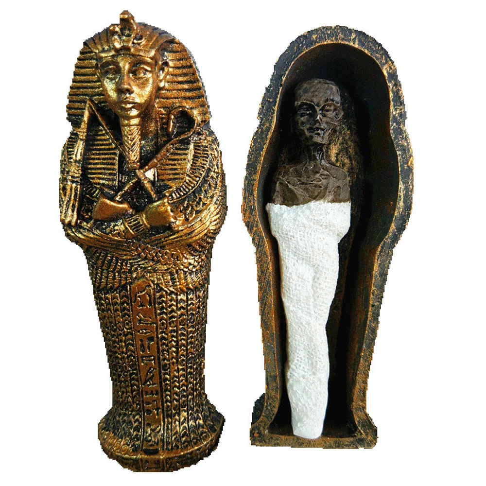 Egyptian Mummy Model Mummy Egyptian Mummy Miniature Egyptian King Sandplay Resin Figurine.Model Useful High Quality