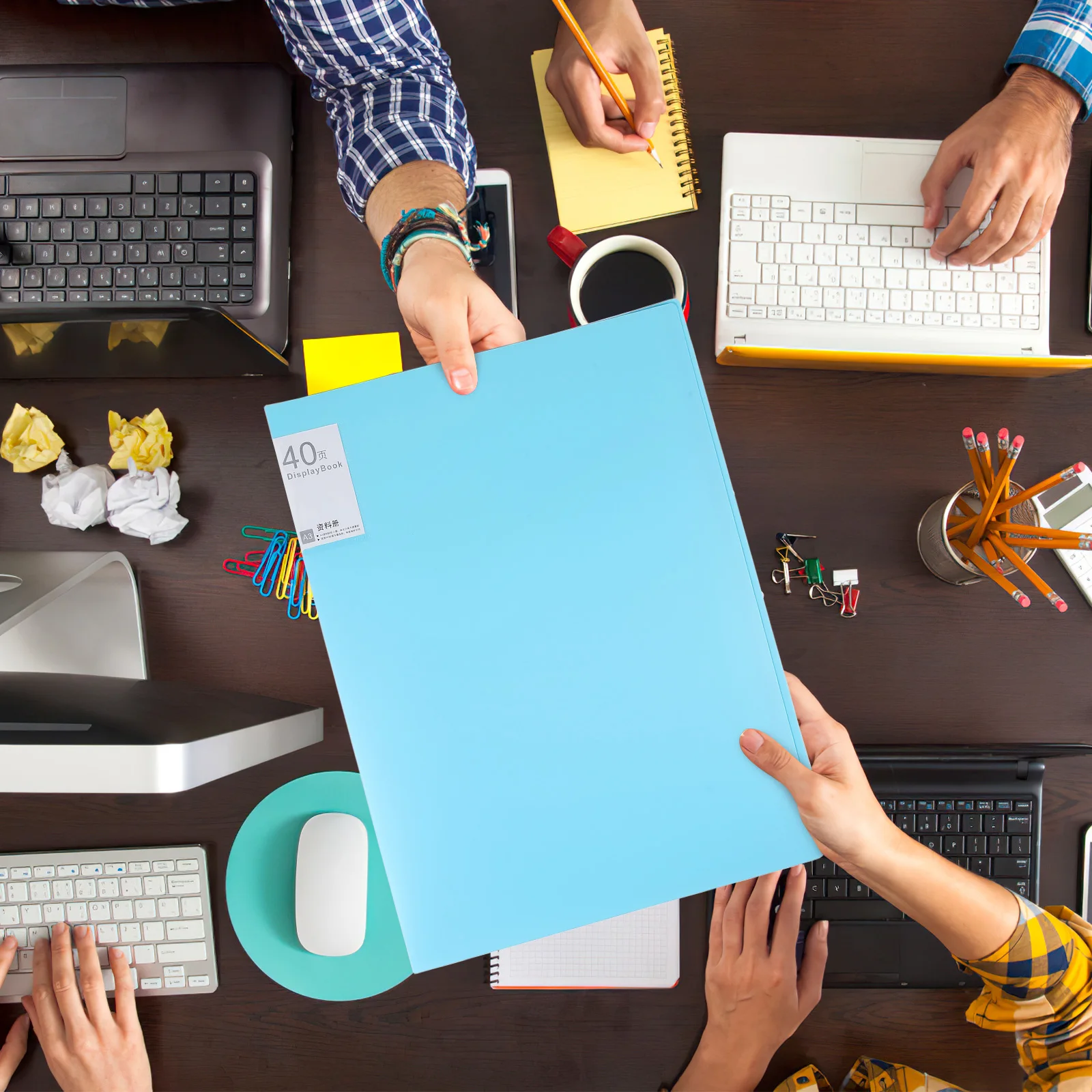 3 Pcs 8K 40 Pages Plastic Portfolio Binder Large Capacity Clear Sleeves Document Organizer Folder Photo Storage