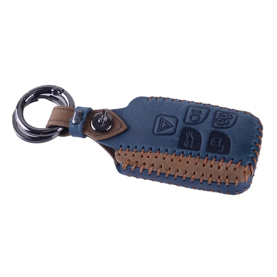 Key Fob Case Cover Holder Chain 5 Button Fit for Land Rover Discovery Range Rover Sport Evoque Velar Jaguar XE XF XJ F-PACE New